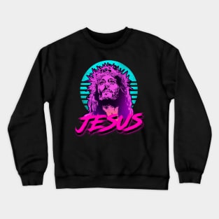 Jesus Retrowave Crewneck Sweatshirt